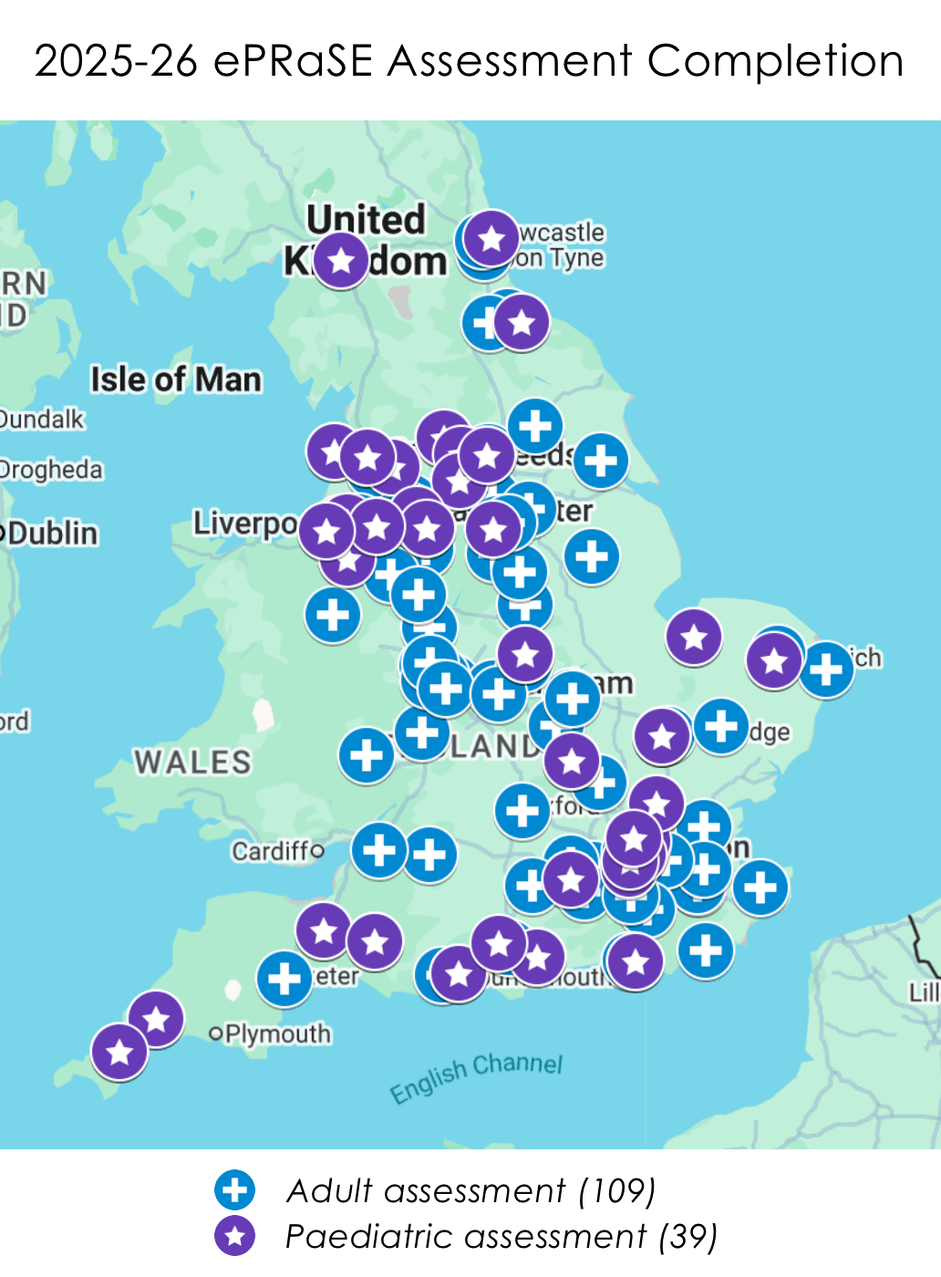 Map of ePRaSE participating trusts